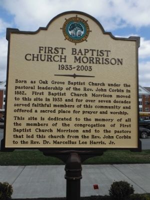 First Baptist Church Morrison Marker image. Click for full size.