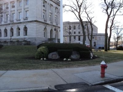 Marker at the Bergen County Court House. Click for full size. Marker at the Bergen County Court House image. Click for full size.