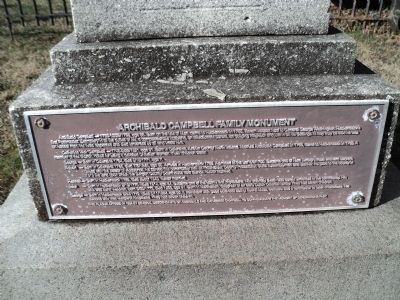 Archibald Campbell Family Monument Marker. Click for full size. Archibald Campbell Family Monument Marker image. Click for full size.