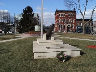 Hackensack Soldier and Sailor Memorial Marker. Click for full size. Hackensack Soldier and Sailor Memorial Marker image. Click for full size.