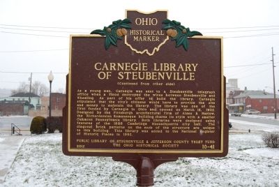 Carnegie Library of Steubenville Marker image. Click for full size.