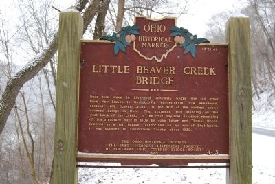 Little Beaver Creek Bridge Marker image. Click for full size.