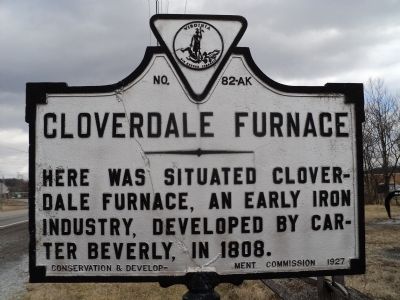 Cloverdale Furnace Marker image. Click for full size.