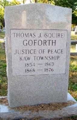 Thomas Jefferson Goforth Marker (back) image. Click for full size.