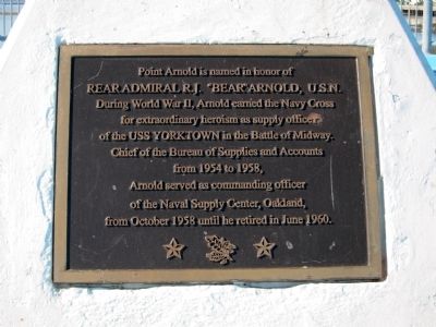Rear Admiral R.J. "Bear" Arnold, U.S.N. Marker image. Click for full size.