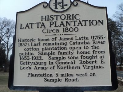 Historic Latta Plantation Marker image. Click for full size.