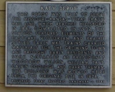 Katy Depot Marker. Click for full size. Katy Depot Marker image. Click for full size.
