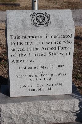 Armed Forces Memorial Marker. Click for full size. Armed Forces Memorial Marker image. Click for full size.
