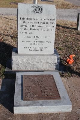 Armed Forces Memorial Marker and plaque. Click for full size. Armed Forces Memorial Marker and plaque image. Click for full size.