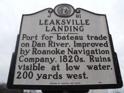 Leaksville Landing Marker. Click for full size. Leaksville Landing Marker image. Click for full size.