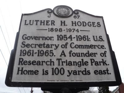Luther H. Hodges Marker image. Click for full size.