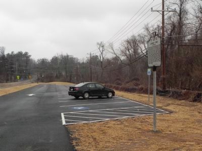 Langley Fork Marker showing new pull-off area along Georgetown Pike image. Click for full size.