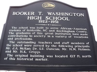Booker T. Washington High School Marker image. Click for full size.