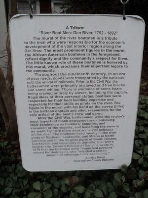 “River boat Men: Dan River, 1792 – 1892” Marker image. Click for full size.