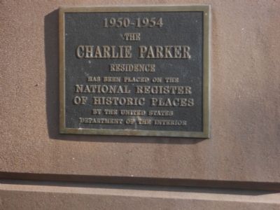 Charlie Parker Residence Marker image. Click for full size.