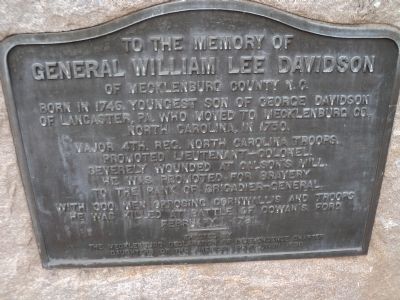 General William Lee Davidson Marker. Click for full size. General William Lee Davidson Marker image. Click for full size.