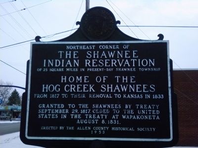 The Shawnee Indian Reservation Marker image. Click for full size.