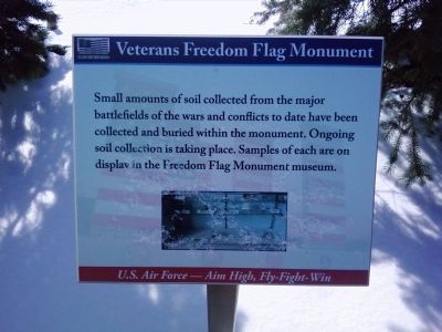Veterans Freedom Flag Monument Marker. Click for full size. Veterans Freedom Flag Monument Marker image. Click for full size.