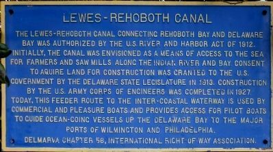 Lewes-Rehoboth Canal Marker image. Click for full size.