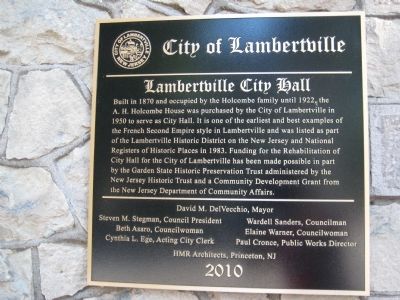 Lambertville City Hall Marker image. Click for full size.