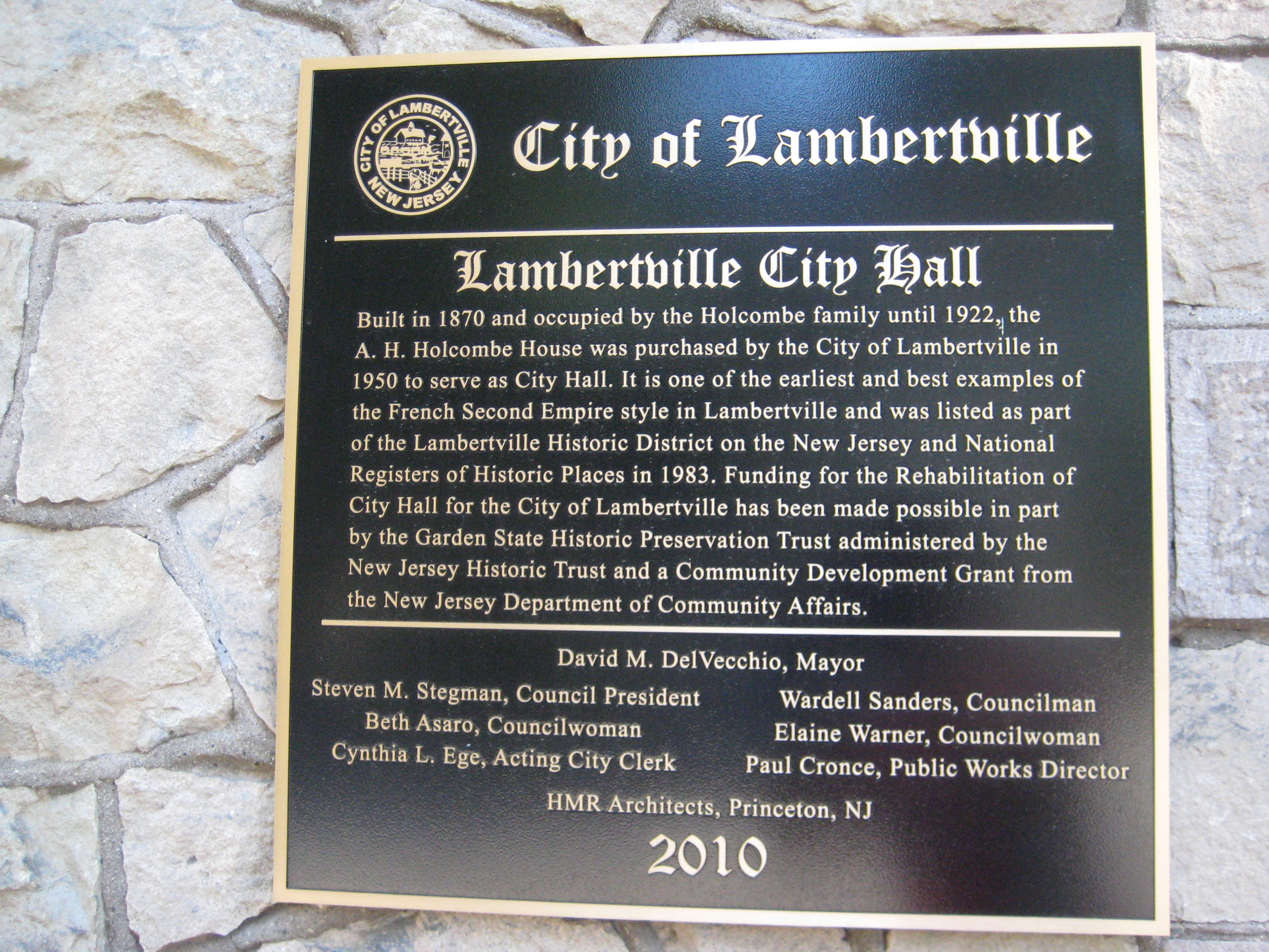 Lambertville City Hall Marker