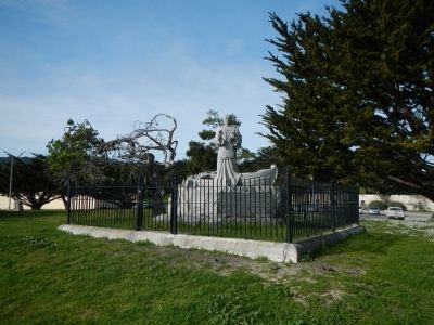 Here ... landed Very Rev. Father Junipero Serra Monument. Click for full size. Here ... landed Very Rev. Father Junipero Serra Monument image. Click for full size.