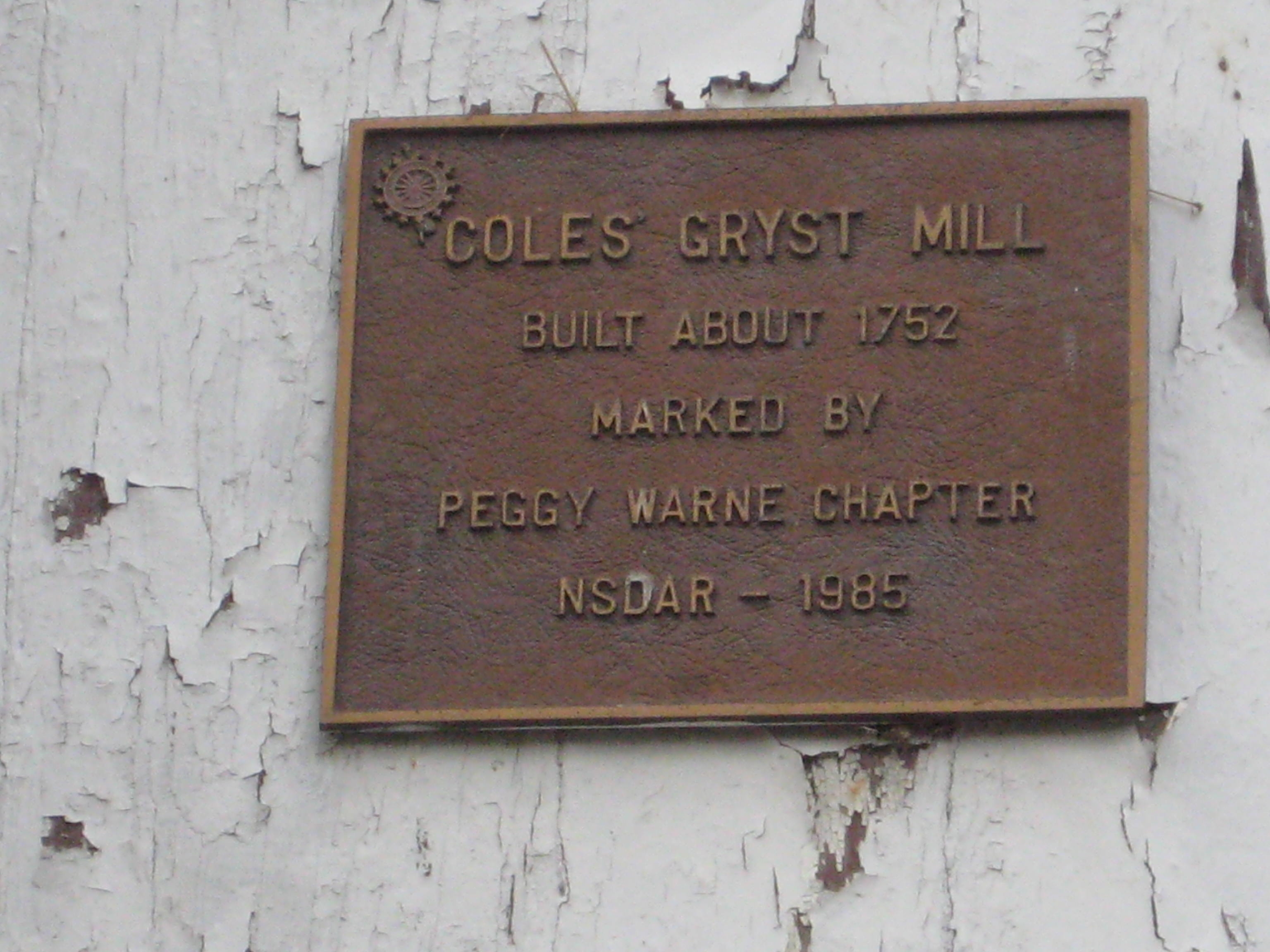 Coles Grist Mill Marker