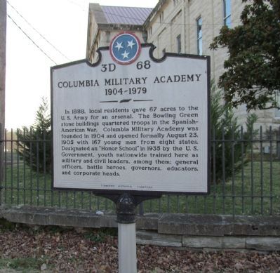 Columbia Military Academy Marker image. Click for full size.