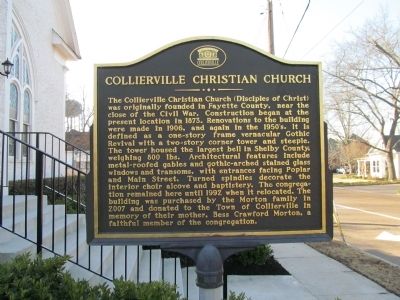 Collierville Christian Church Marker. Click for full size. Collierville Christian Church Marker image. Click for full size.