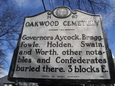 Oakwood Cemetery Marker image. Click for full size.