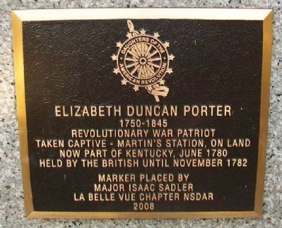 Elizabeth Duncan Porter Marker image. Click for full size.