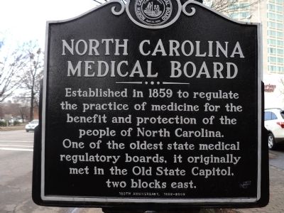 North Carolina Medical Board Marker. Click for full size. North Carolina Medical Board Marker image. Click for full size.