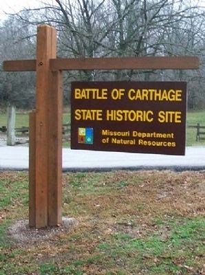 Battle of Carthage State Historic Site Sign image. Click for full size.