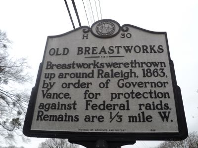 Old Breastworks Marker. Click for full size. Old Breastworks Marker image. Click for full size.