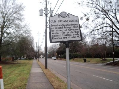 Old Breastworks Marker (Looking South) image. Click for full size.