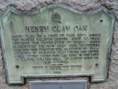 Henry Clay Oak Marker. Click for full size. Henry Clay Oak Marker image. Click for full size.