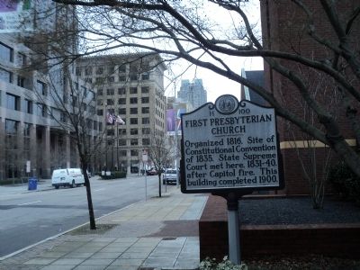 First Presbyterian Church Marker. Click for full size. First Presbyterian Church Marker image. Click for full size.