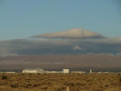 Wind Turbines and Mojave Air and Space Port image. Click for full size.