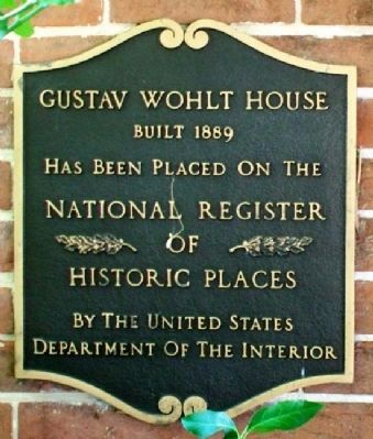 Gustav Wohlt House NRHP Marker image. Click for full size.