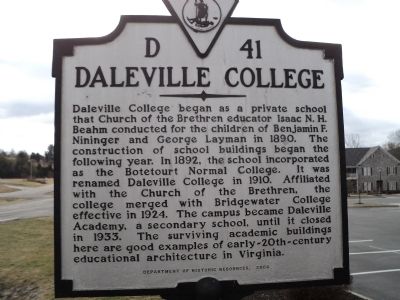 Daleville College Marker. Click for full size. Daleville College Marker image. Click for full size.