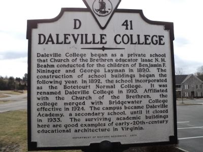 Daleville College Marker image. Click for full size.