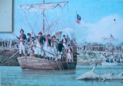 Painting on The Lewis and Clark Expedition Across Missouri Marker image. Click for full size.
