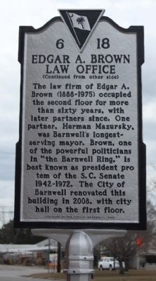 Edgar A. Brown Law Office Marker. Click for full size. Edgar A. Brown Law Office Marker image. Click for full size.