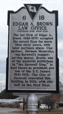 Edgar A. Brown Law Office Marker image. Click for full size.