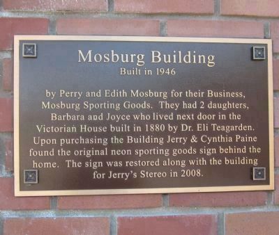 Mosburg Building Marker image. Click for full size.