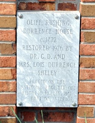 Oliff, Rushing, Durrence House Marker image. Click for full size.