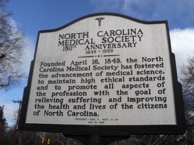 North Carolina Medical Society 150th Anniversary Marker image. Click for full size.