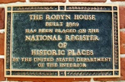 The Robyn House NRHP Marker image. Click for full size.