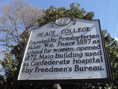 Peace College Marker. Click for full size. Peace College Marker image. Click for full size.