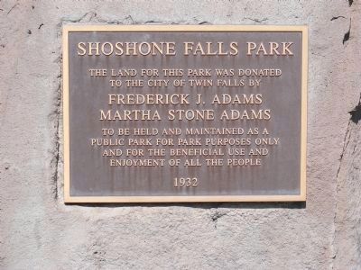 Shoshone Falls Park Marker image. Click for full size.